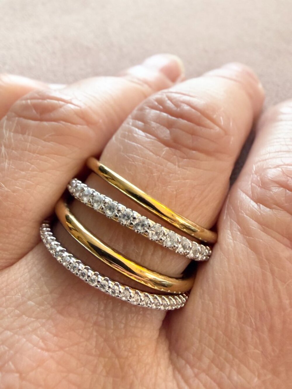 18K Gold Plated Stackable Rings Size 10